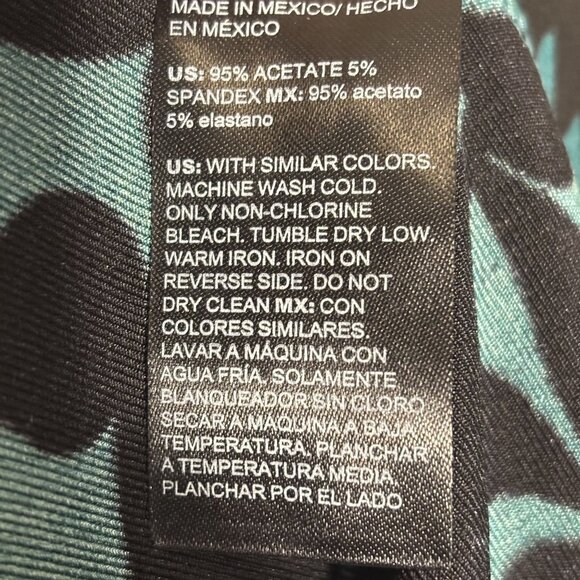 Chicos Travelers Peacock Teal Foliage Tales Midi Dress Long Sleeve - Picture 10 of 10